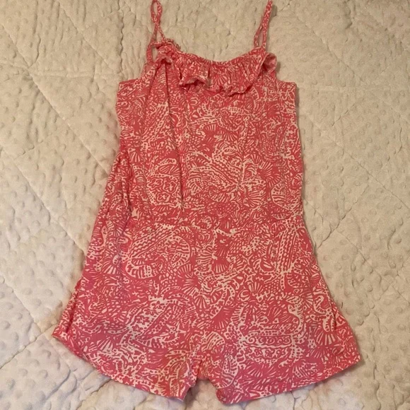 Lily Pulitzer pink romper, girls XL/12-14. Lightly worn, perfect for summer! - Picture 1 of 4